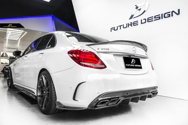 C63 W205 - PSM style Carbon Side Skirt Splitter 04